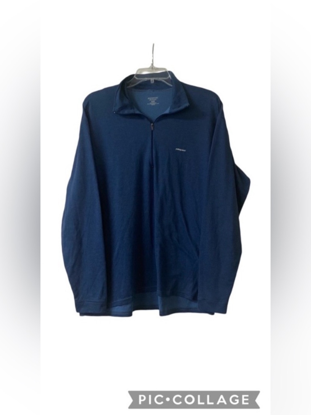 Patagonia Capilene Men's Size XL 1/4 Zip Blue Long Sleeve Blue Pullover